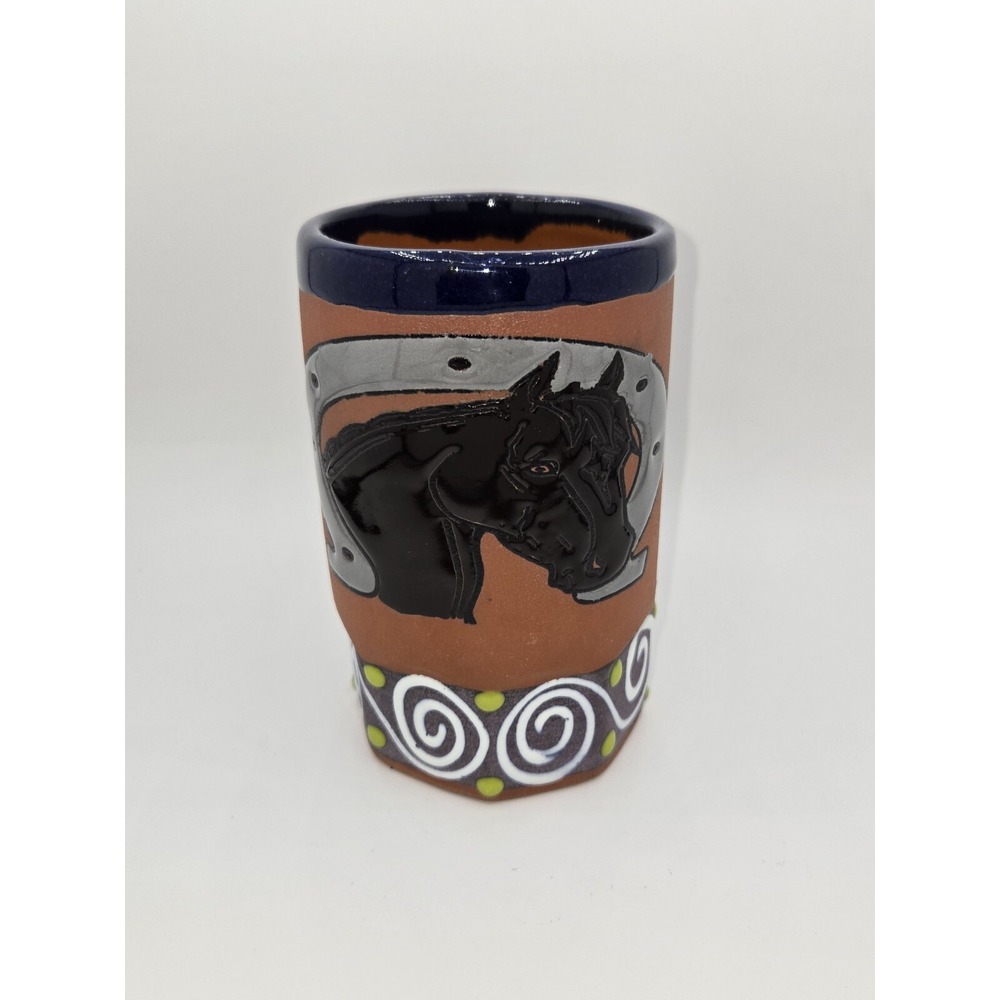 Alondras Imports Hencho En Mexico Terracotta‎ Horse Mug